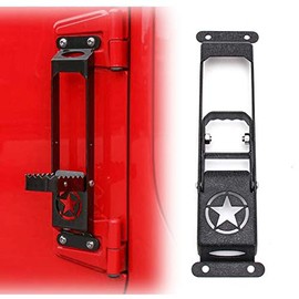 KMFCDAE Door Hinge Step Foot Pedal for 2007-2022 Jeep Wrangler JK JL Gladiator JT, Hard-Wearing Folding Foot Pegs Door Step for Car Roof Access