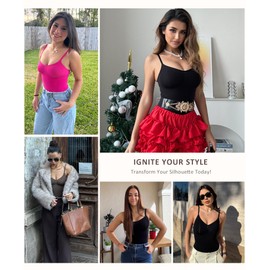 FeelinGirl FeelinGirl Body Shaper Tummy Control Shapewear Plus Size Seamless Full Waist Trainer Butt Lifter Bodysuit Back Support Black M/L