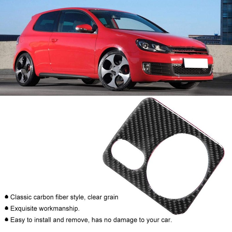 Qiilu Headlight Switch Frame, Carbon Headlight Switch Panel Cover Trim