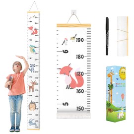 Growth Chart for Kids, Nursery Decor Hanging Ruler, Canvas Height Chart for Baby, Height Measuring Chart for Kids Room Wall Decorations 79"x7.9"