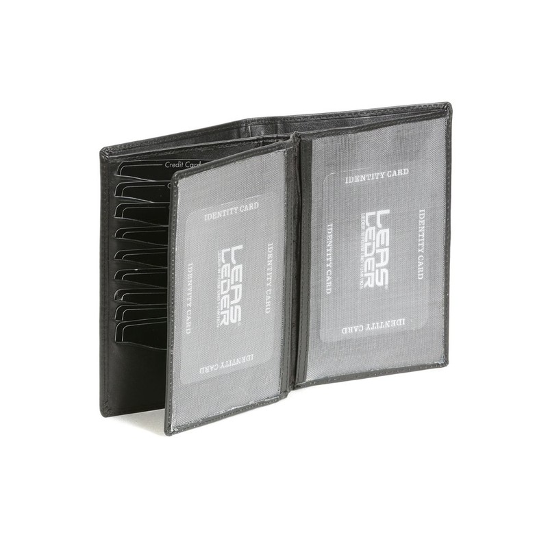LEAS Brieftasche in Buchform Echt-Leder, schwarz Special-Edition