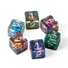 Cusdie 7-Die DND Dice, Polyhedral Dice Set Filled with Eyeball,
