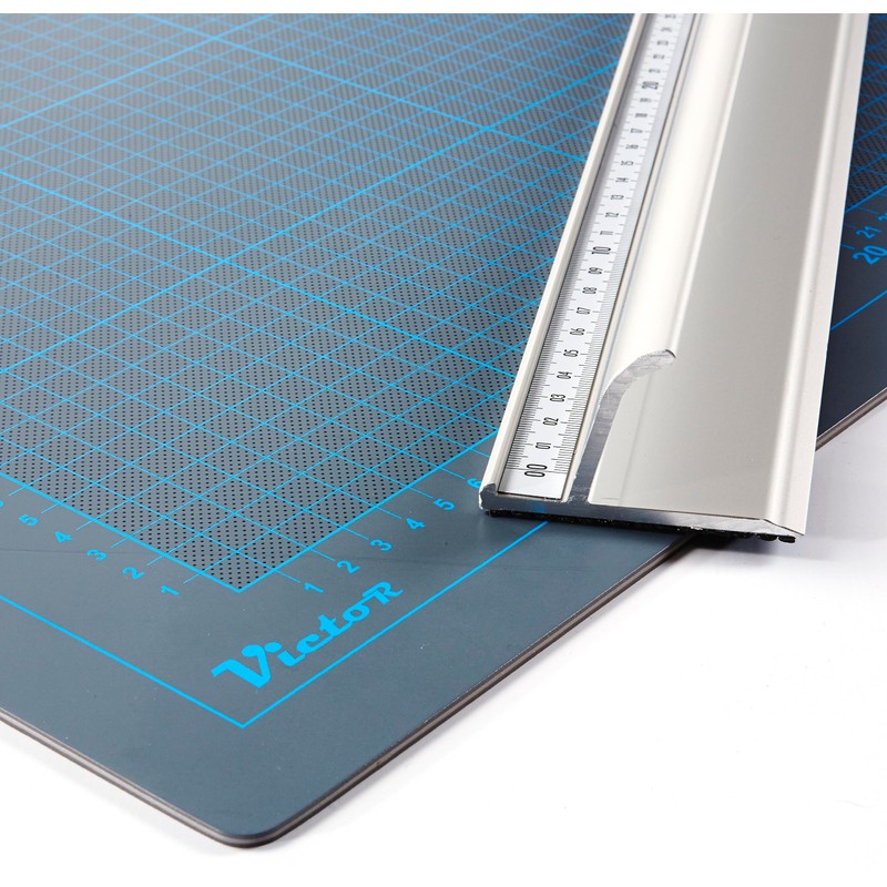 Victor 12-Inch Professional Aluminum Safety Ruler with Finger Guard Edge