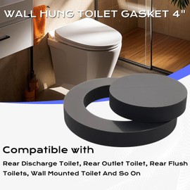 Wall Hung Toilet Gasket 4" Fit for Rear Discharge Toilet, Rear Outlet Toilet, Rear Flush Toilets, Wall Mounted Toilet and So On, Replace for Z1200-NEOSEAL-GSKT-4