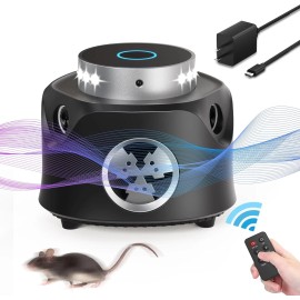 Careland Ultrasonic Rodent Repellent, 360°Mouse Repellent with Remote Control