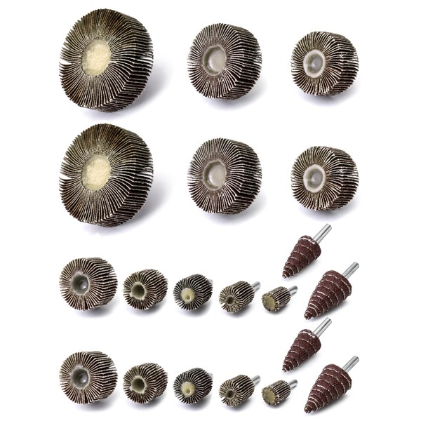 QWORK® Pack of 20 Flap Sander Set, Flap Sander, 10