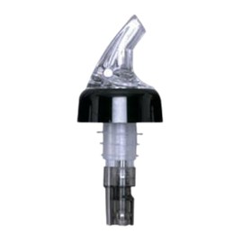 Spill-Stop 387-22 Posi-Por 2000 Pourer, 3/4 oz., Clear with Black Collar, Made in USA, Pack of 12, Oil and Liquor Stopper Spout, Bottle Mouth, Flip Tops