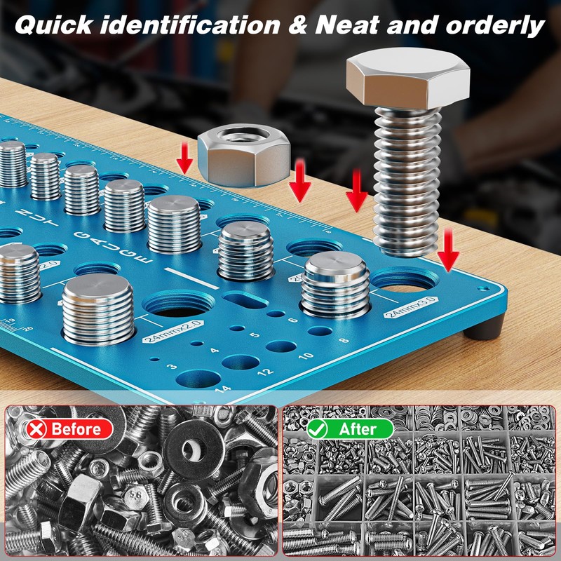 68 Nut and Bolt Thread Checker Standard and Metric,Bolt Size
