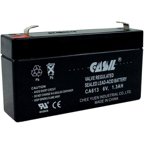 6v 1.3ah ge 600-1054-95r Simon xt Rechargeable AGM Sealed Lead Acid Battery by Casil CA613