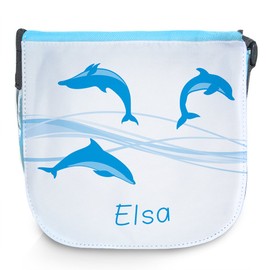 Shoulder Bag for Children with Name Elsa and Beautiful Dolphin Design Shoulder Bag for Girls