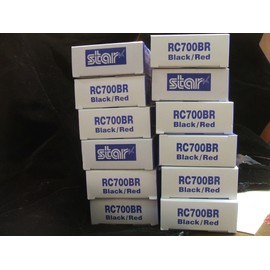 Star Micronics (30980720) 12-Pack RC700BR Dot Matrix Black/Red Ink Ribbon Cartridge for Star SP700 Printer