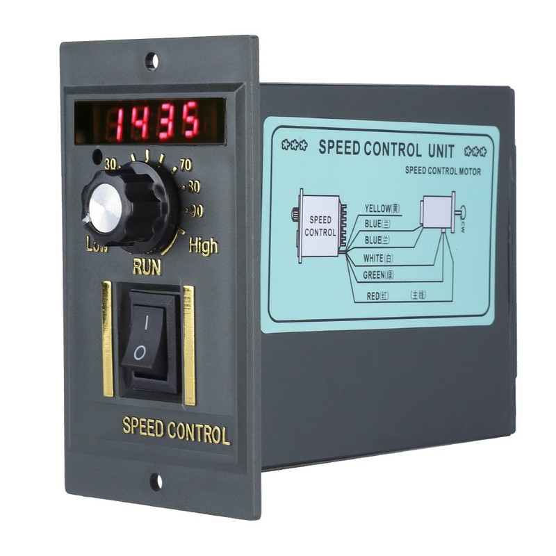 AC 220V 50Hz 15-400W Digital Adjustable Stepless Motor Speed Controller