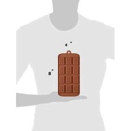 2 Pack 12-Cavity Silicone Mini Rectangle Thin Waffle Chocolate DIY Mold Break-Apart Chocolate Chip
