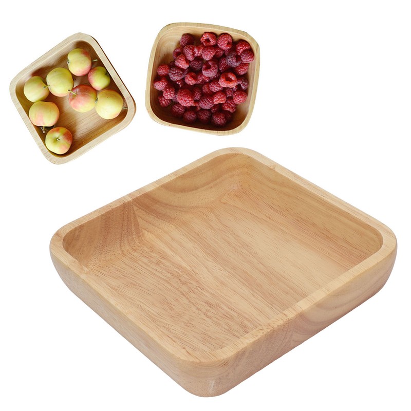Wood Salad Bowl Square Thicked Simple Food Rice Salad Bowl