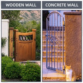 Rasugarlary Wall Mount Gate Hinges, Black Farm Gate Hinge, 4 Pack Chain Link Fence Gate Hinge with 5/8 Hinge Pin (Screws Included), Heavy Duty Gate Hinges for Metal Gates Wooden Fences…