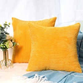 CALIYO Cushion Cover Corduroy Plain Set of 2 Cushion Covers 50 x 50 cm Cushion Covers for Decorative Cushions Sofa Cushion Couch Cushion in Many Colours