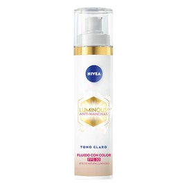 NIVEA Luminous 630 Fluido con Color 3 en 1 Tono Claro (40 ml) - Enriquecido con Ácido Hialurónico y Vitamina E para una Piel Luminosa sin Manchas por Edad, Solares u Hormonales