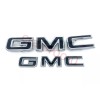 GMC 2pcs Set Front Rear Chrome Black GMC Emblems Fit