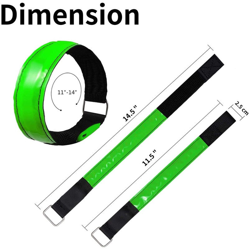 OMKHE Rechargeable LED Armband for Running(2 Pack), Light Up LED