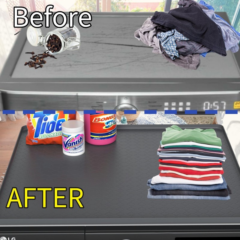 Iycnkok Washer Dryer Cover for The Top - Black 27''x