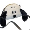 Cute Dog Plush Crossbody Purse Kawaii Shoulder Bag Black Adjustable