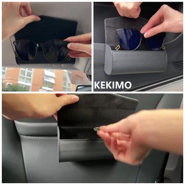 KEKIMO KEKIMO Sunglasses Holder for Car, Universal Car Visor Sunglass Case for Multiple Glasses, Auto Eyeglasses Organizer Protective Box with Hidden Magnetic Closure Car Accessories for Man and Woman(Black)