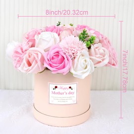 LARDUX Soap Flower Bouquet,Flower Bouquet,Fake Pink Roses, Everlasting Artificial Flowers,Gifts for Friends, Mothers Day Flowers,happy birthday Gifts for your Loved Ones.