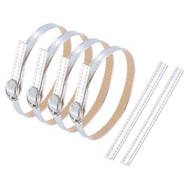 sourcing map 2 Pair Replacement Ankle Strap for Heels Detachable Shoe Straps PU Leather Shoe Bands, Bright Silver