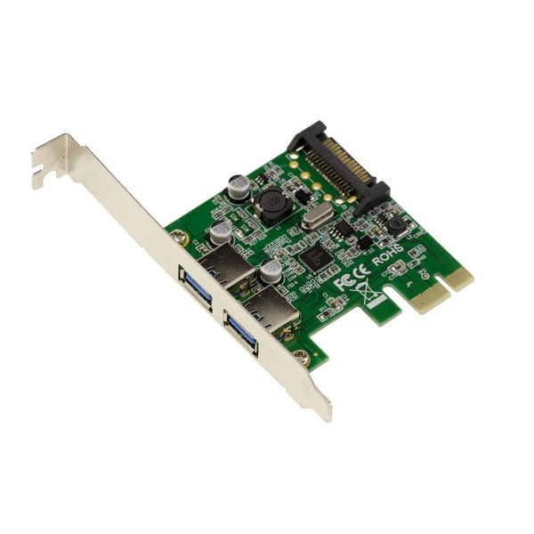 KALEA-INFORMATIQUE PCI Express Controller Card with 2 USB 3.0 Ports and NEC uPD720202 Chipset. For PCIe x1 or more ports, USB3 5G