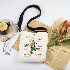 WSNANG Goofy Movie Inspired Crossbody Bag Goofy Fans Gift Cartoon Movie Characters Shoulder Bag Goofy Merchandise (CA Hyuck CB)