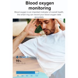 findtime Smart Rings for Men Women Ladies Health Ring Blood Oxygen Blood Pressure HR Monitor Fitness Tracker Sleep Step Counter Waterproof Compatible with ios Android Phones