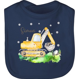 Geschenk mit Namen personalisiert by Shirtracer - Baby Bib - Digger Digger Driver Gift, 1 Navy Blue