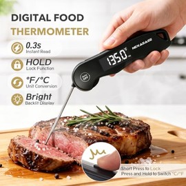 Meat Thermometer Digital 0.3s Instant Read Food Thermometer ±0.5℉ Accuracy | Grill Thermometer USB Rechargeable,IPX6 Waterproof,Cooking Thermometer, B