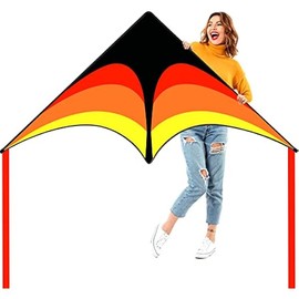 Delta Kite for Kids & Adults - Easy to Fly Large Beach Kite with 300ft String