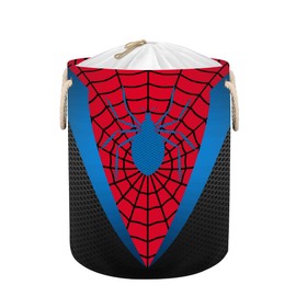 Laundry Hamper - Red Spider Web 58L Collapsible Waterproof Large Tall Nursery Storage Baskets Bin for Kids Toys, Clothes, Bathroom, Boys Bedroom Comic Hero Decor, Gift Basket