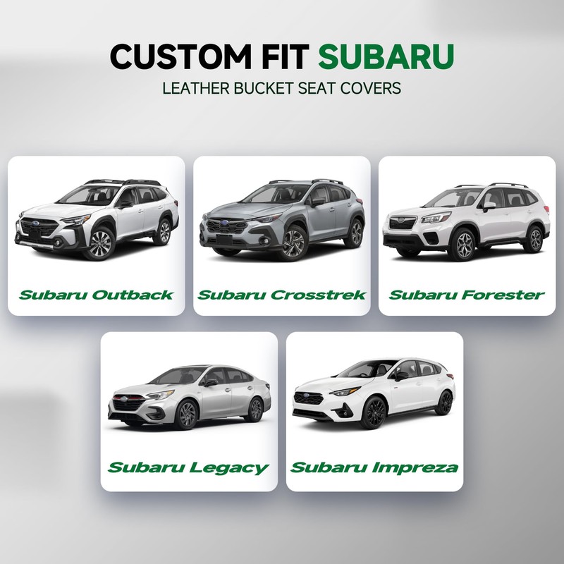 GIANT PANDA 2PCS Front Car Seat Cover Fit Subaru, Faux