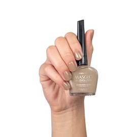 MASGLO- GEL EVOLUTION Esmalte de Uñas Efecto Gel, Sin Lámpara UV/Led, Duración Hasta 12 días,Tono-TIZA. (PRIMERA DAMA)