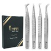 OMANIA Eyelash Extension Tweezers Set 4PCS – Lash Tweezers Kit