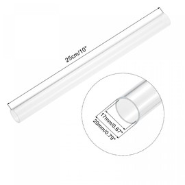 sourcing map Acrylic Hose Clear Rigid Round Tube 17 mm Inner Diameter 20 mm Outer Diameter 10 Inch for Lamps and Lanterns Water Cooling System Pack of 2