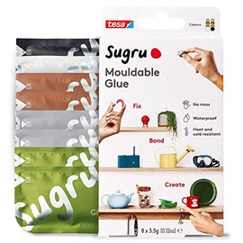 Sugru Moldable Multi-Purpose Glue for Creative Fixing and Making, 8-Pack, Black, White, Green, Brown & Gray, 8 Piece