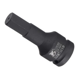 CoCud Impact Hex Bit Socket, 19mm Hex Bit 3/4" Square Drive 98mm Length, CR-MO Chamfer Design Pin Hole Metric Hex Socket - (Applications: for Automotive Electric Repair)