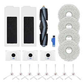Replacement Accessory Set for Ecovacs Deebot T20 Omni, 1 Main Brush, 2 Filters, 8 Side Brushes, 4 Mop Cloths, 3 Dust Bags, 1 Brush Cleaning Tool