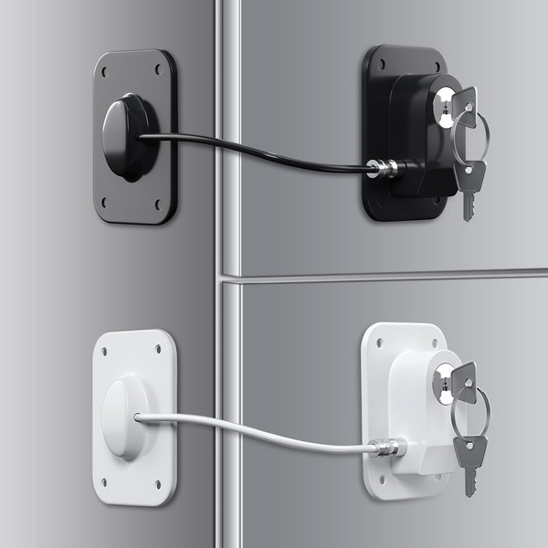 RORMGO Refrigerator Lock 2 Packs, Fridge Lock with Silicone Wire
