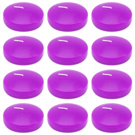 Set of 12 Purple Colored Floating Candles, Large 3 Inch Unscented Pool Water Wax Candles for Vases, Centerpieces at Wedding, Party, Holiday - 10 Hour Burn Time