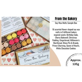 FROM THE BAKERY Sample Box of Highly Scented Soy Wax Melts (approx. 135g)