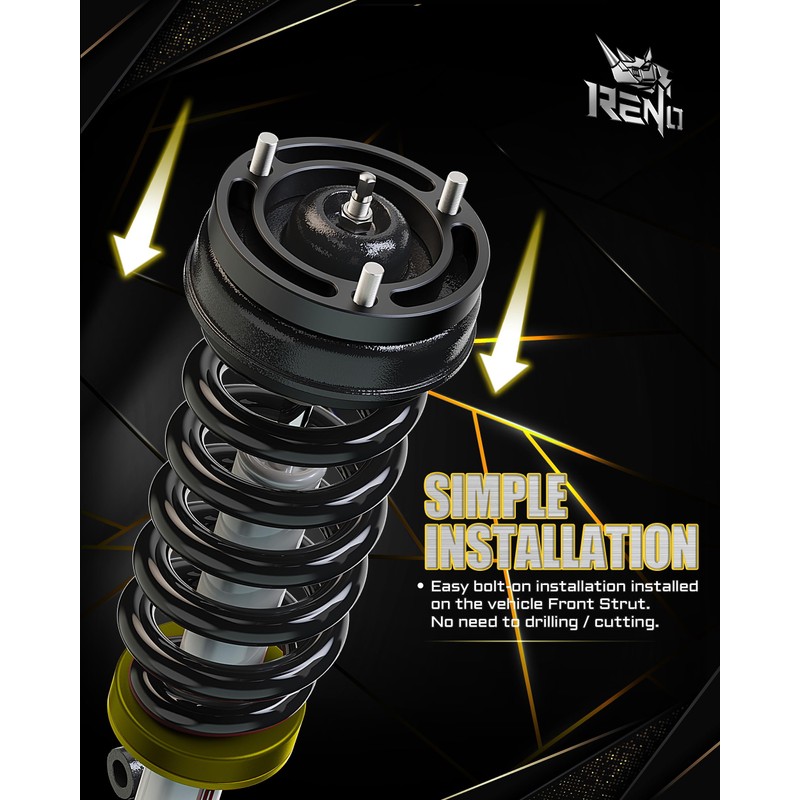 RENO 3.5" Front Leveling Kit, Upper+Lower Strut Lift Spacers Compatible