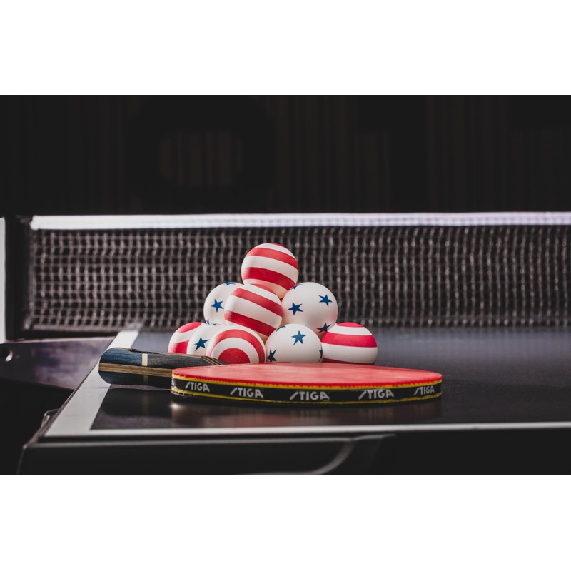 STIGA 6 Pack Stars/Stripes Ping Pong Balls - 40mm ITTF