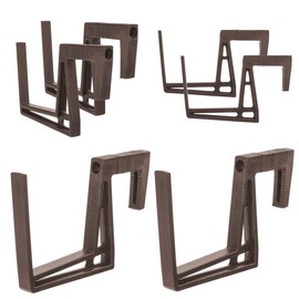 KADAX Plastic Balcony Box Holder, Flower Box Holder, No Drilling, Adjustable Hooks and Holder for Flower Box, Balcony Box Holder for Balcony (Brown, Set of 2)