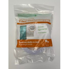 Simply Conserve 7/8" x 17' V-Seal Weatherstripping Self-Stick Plastic M13W White