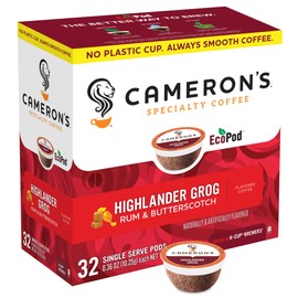Cameron's Coffee Single Serve Pods, Flavored, Highlander Grog, 32 Count